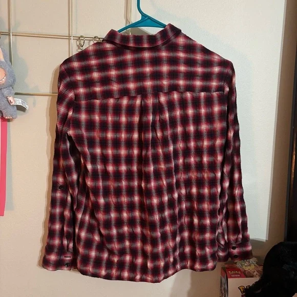 Alice + Olivia Glenna Plaid Roll Cuff Shirt Size XS - Picture 5 of 6